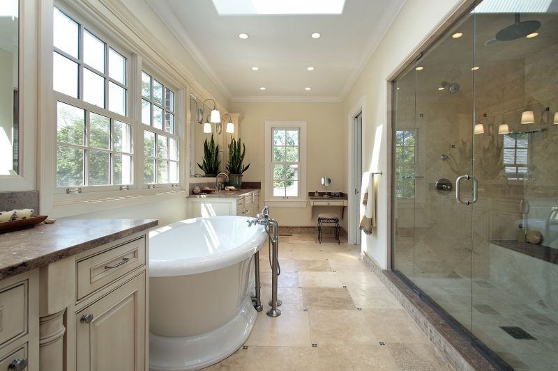 Freestanding Bathtub in a Contemporary Setting